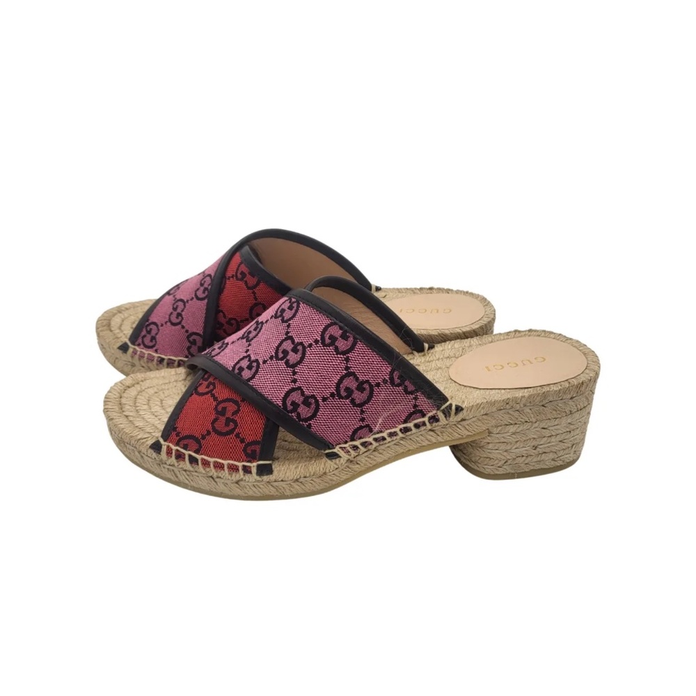 BLACK FRIDAY SALE-GUCCI NWOT Monogram Multicolor Espadrille Sandals